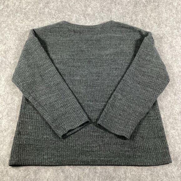Zara Sequin Embroidered Floral Gray Sweater Size Small Ribbed Knit Lagenlook - Picture 10 of 13